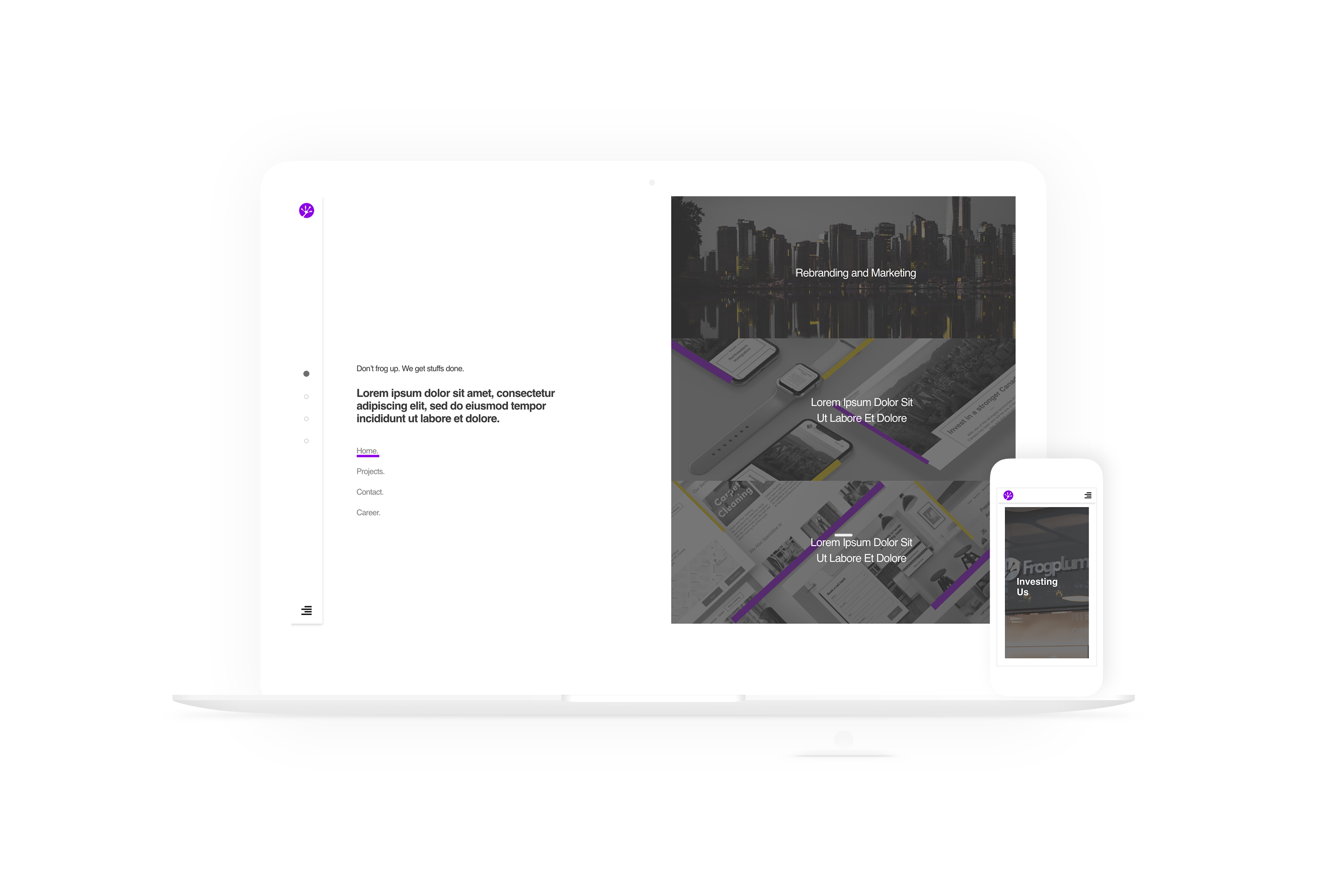 multi-screen of mipathia include website and dashboard