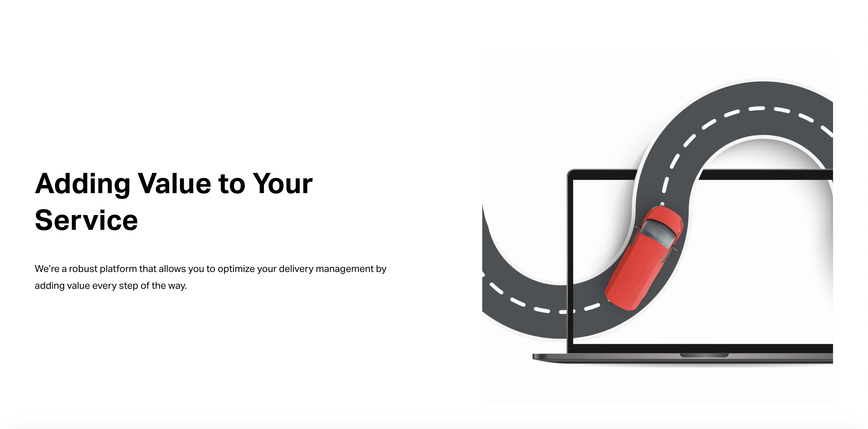 a delivery car combined with laptop.